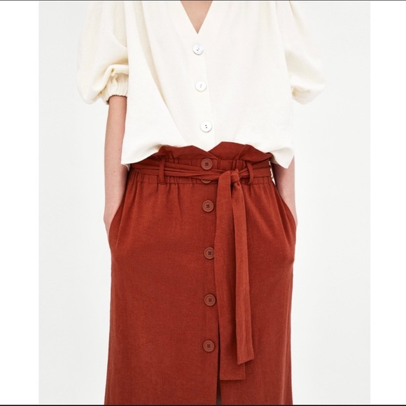 Zara Linen Skirt - Size XS - Picture 2 of 3